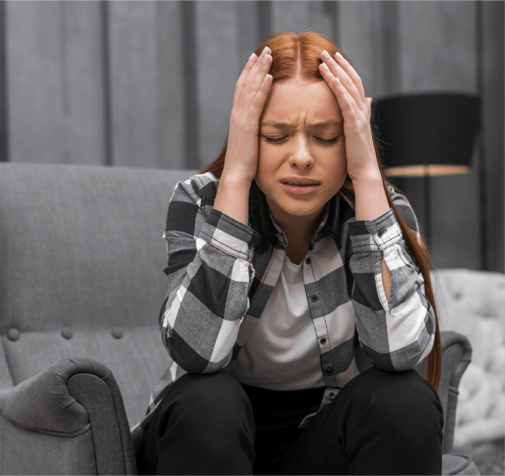 woman struggling with withdrawal symptoms